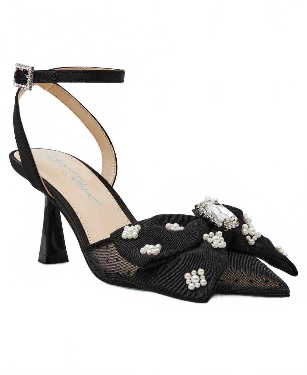 NEW BETSEY JOHNSON women's mark bow pumps in black